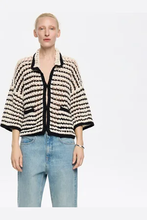 Bimba y Lola Cardigan droit coton rayures