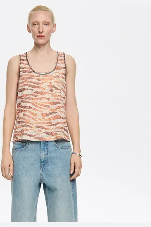 Bimba y Lola T-shirt dévoré Zebra Watercolor marron