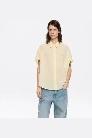 Bimba y Lola Chemise cape texture jaune