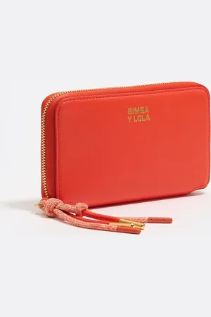 Bimba y Lola Portefeuille horizontal cuir corail acide