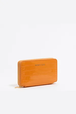 Bimba y Lola Portefeuille horizontal effet crocodile orange