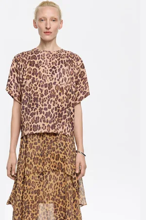 Bimba y Lola T-shirt boxy Leopard naturel