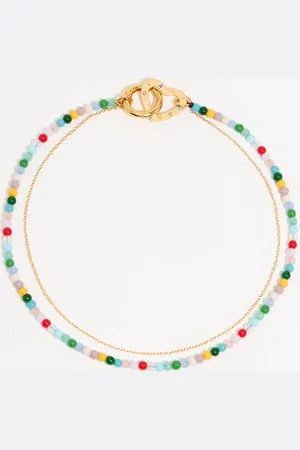 Bimba y Lola Collier double chaîne et pierres multicolores