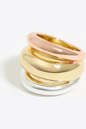 Bimba y Lola Bague trois bandes multicolores or