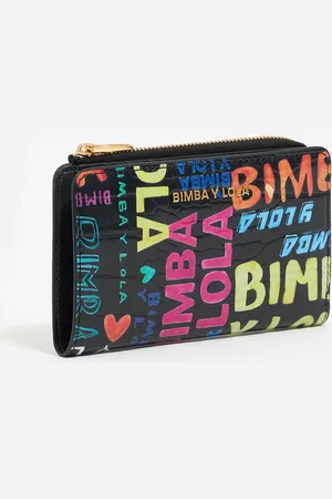 Bimba y Lola Porte-cartes effet crocodile BIMBA logos noir