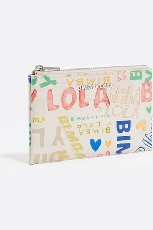 Bimba y Lola Porte-monnaie effet crocodile BIMBA logos ivoire