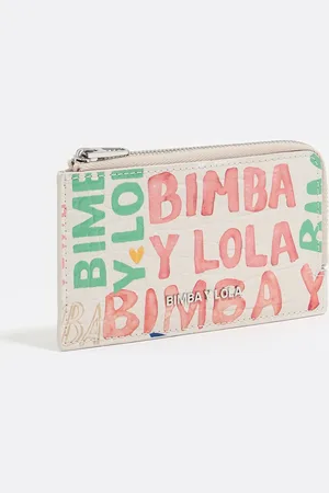 Bimba y Lola Porte-cartes effet crocodile BIMBA logos ivoire