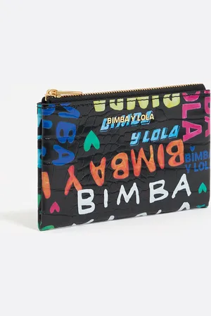 Bimba y Lola Protège-cartes effet crocodile BIMBA logos noir