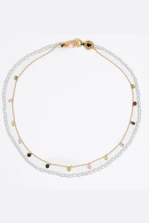 Bimba y Lola Collier logo cœur perles et cristaux