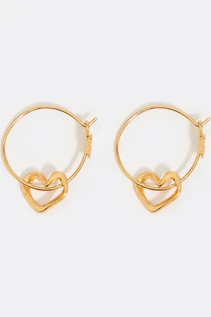 Bimba y Lola Boucles d’oreilles anneau cœur texturé doré