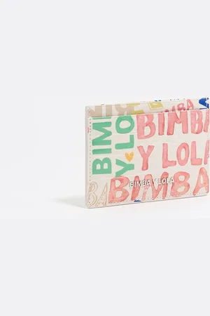 Bimba y Lola Protège-cartes effet crocodile BIMBA logos ivoire