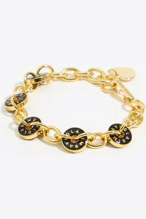 Bimba y Lola Bracelet chaîne doré logos noirs