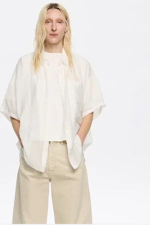 Bimba y Lola Chemise oversize rayures blanche