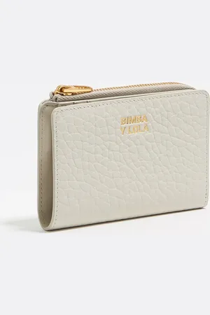 Bimba y Lola Porte-cartes cuir blanc cassé