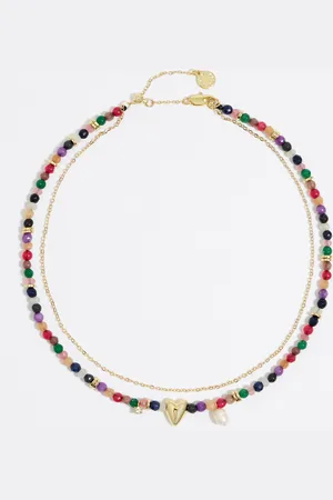 Bimba y Lola Collier pierres cœur doré