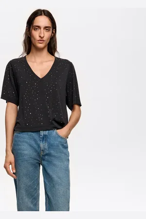 Bimba y Lola T-shirt boxy pierres noir