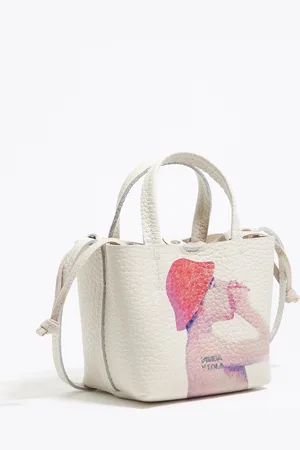 Bimba y Lola Mini sac Chihuahua cuir blanc cassé