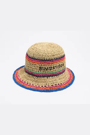 Bimba y Lola Chapeau papier raphia naturel franges couleurs