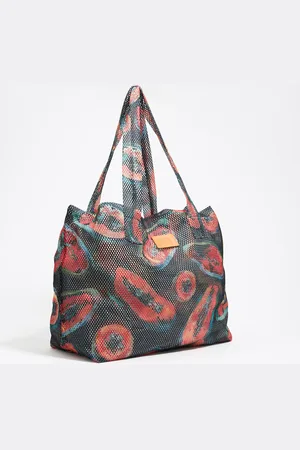 Bimba y Lola Sac shopping nylon print papaye noir