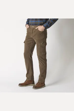 BLANCHEPORTE Pantalon Cargo Velours Fines Côtes Élastiqué Côtés - Entrej. 82 Cm
