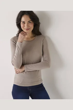 BLANCHEPORTE T-shirt Chaleur Manches Longues En Laine Mélangée