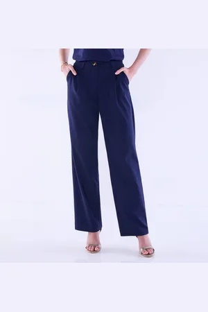 BLANCHEPORTE Pantalon Droit Large, Uni