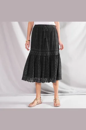 BLANCHEPORTE Jupe Mi-longue, Dentelle Et Macramé