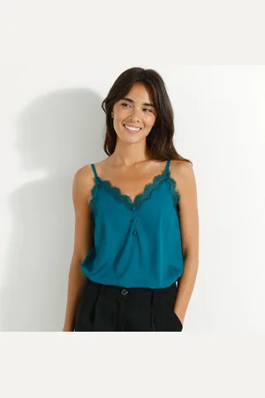 BLANCHEPORTE Caraco Dentelle Bretelles Réglables, Crêpe