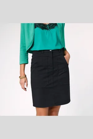 BLANCHEPORTE Jupe Droite Unie, Twill