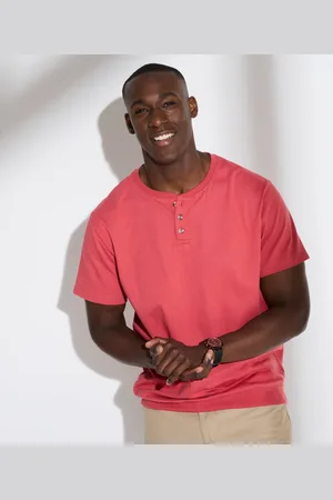 BLANCHEPORTE T-shirt Henley Confort Manches Courtes - Coton Biologique