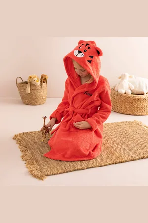 Colombine Des Petits Peignoir De Bain Enfant Personnalisable Tigre À Capuche