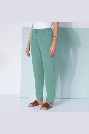 BLANCHEPORTE Pantalon Coupe Mom Coton-lin Uni