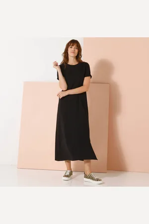 BLANCHEPORTE Robe Longueur Midi Droite, Maille Fluide Unie