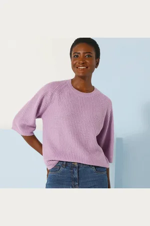 BLANCHEPORTE Pull Manches Coude, Maille Anglaise Toucher Doux