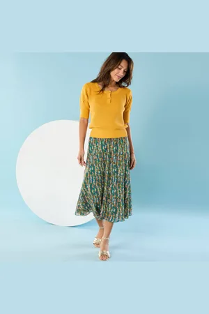 BLANCHEPORTE Jupe Longue Spécial Petites, Voile Imprimé
