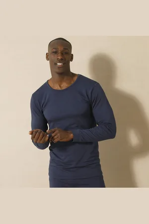 Thermoperle Tee-shirt Sous-vêtement Homme Col Rond Manches Longues Chaleur Modérée - Lot De 2