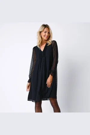 BLANCHEPORTE Robe Unie À Plis, Voile Plumetis