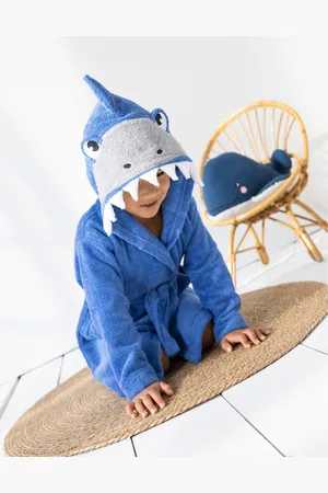 Colombine Des Petits Peignoir De Bain Enfant Requin Éponge Coton - 340g/m²