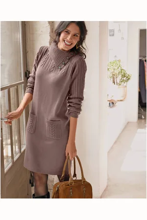 BLANCHEPORTE Robe Pull Maille Torsadée
