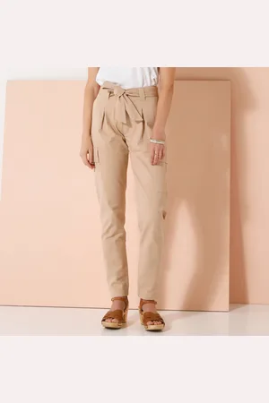BLANCHEPORTE Pantalon Cargo Coupe Chino, Taille Haute