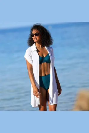 BLANCHEPORTE Robe De Plage Unie, Crépon