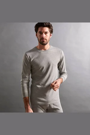 Thermoperle Tee-shirt Sous-vêtement Homme Col Rond Manches Longues Chaleur Douce - Lot De 2