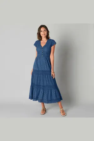 Lora Zellini Robe Longue Dentelle Macramé