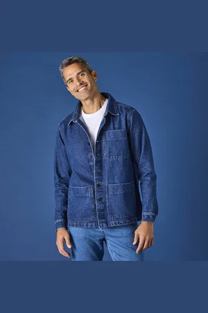 BLANCHEPORTE Veste Worker Boutonnée 3 Poches Jean Coton