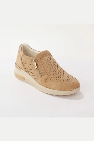 BLANCHEPORTE Baskets Zippées Compensées En Cuir