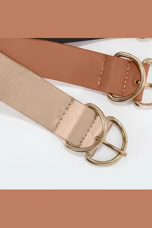 BLANCHEPORTE Ceinture Fine Double Boucle