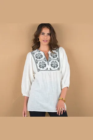 Lora Zellini Tunique Brodée Manches 7/8