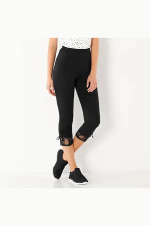 Lora Zellini Legging 3/4 Dentelle, Taille Élastiquée