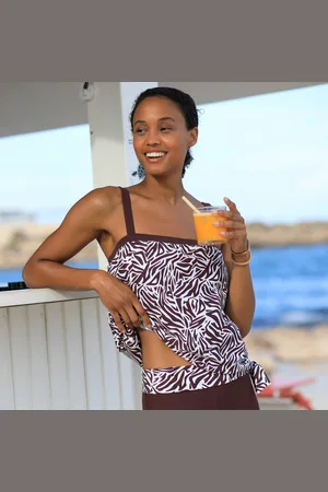 BLANCHEPORTE Haut De Tankini Imprimé Zèbre