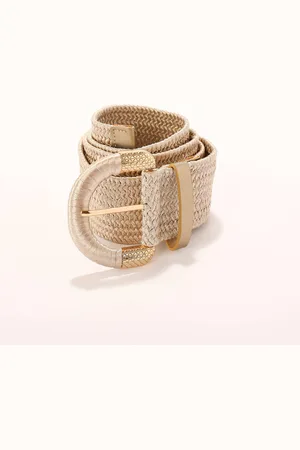 BLANCHEPORTE Ceinture Tressée Élastiquée Teinte Dorée